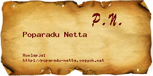 Poparadu Netta névjegykártya